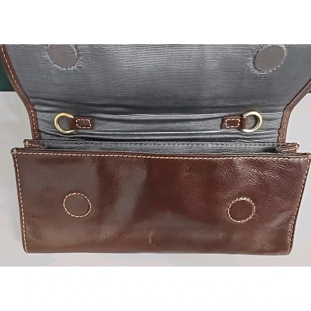 Elliott Lucca Brown Leather Clutch Shoulder Bag (No‎ Strap)